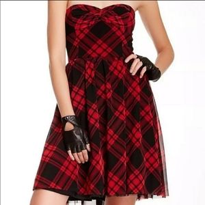Betsey Johnson Plaid Strapless Dress Size 6